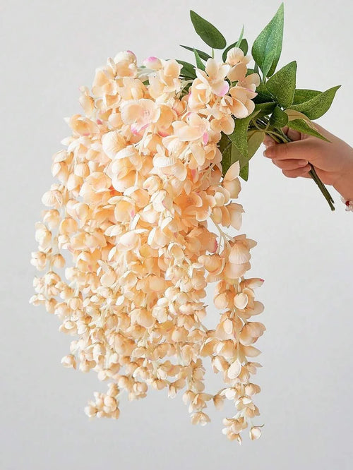 3pcs Artificial Wisteria Flower Silk Fake Wisteria Vine Plastic Hanging Flower for Home Garden Party Wedding Decor