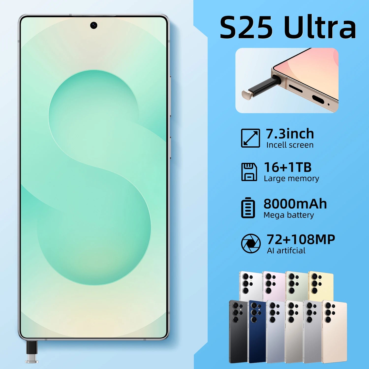 Free Shipping Hot Selling Original 5g S25 Ultra Smartphone With Deca Core Cpu 16gb Ram 108mp Rear Camera Dual Sim Hd Screen