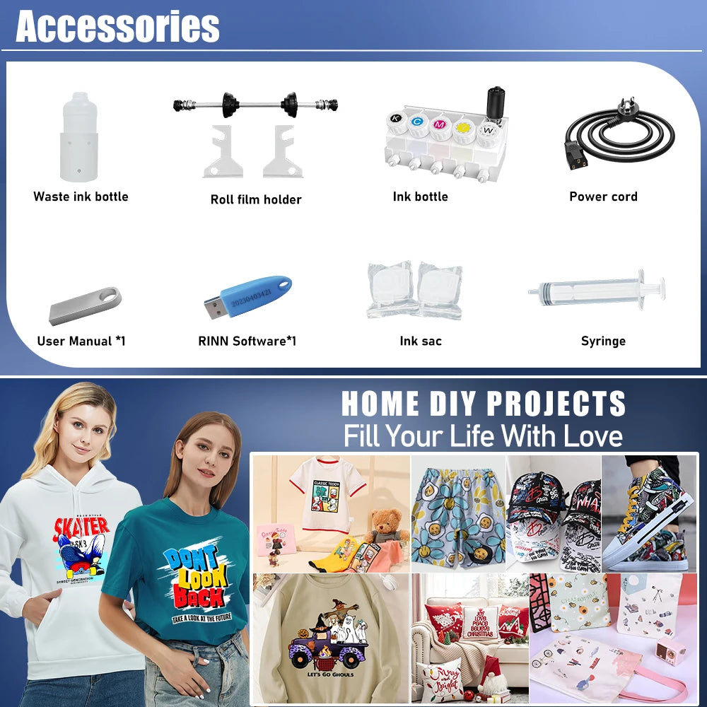 US Stock Free Shipping Colorsun 30cm DTF Printer Direct to Film Printer XP600 Head Impresora Dtf for T Shirt