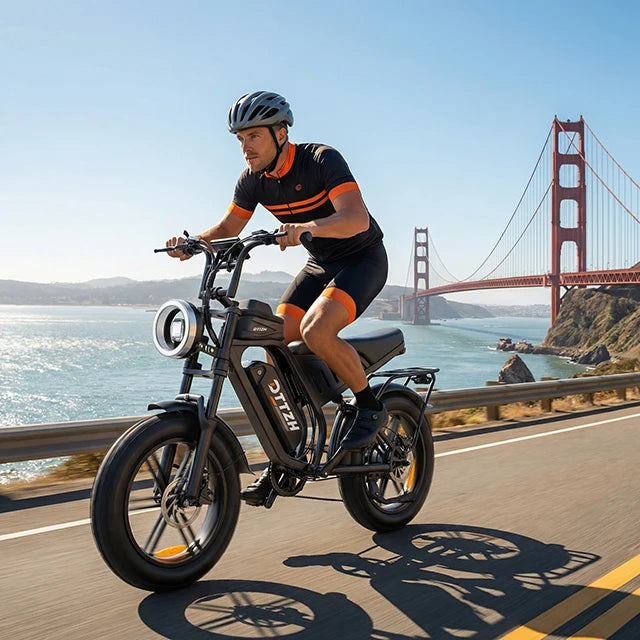 F6PRO 60V 30AH DTTZH USA Warehouse Adult Street Legal Sport Bike  Rated Power  Full Suspension 20*4"  Fat Tire