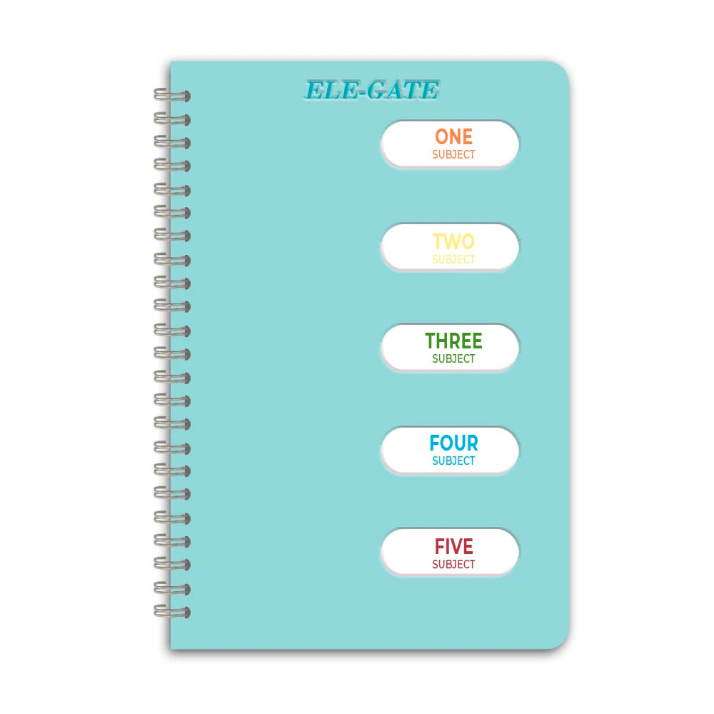 ELEGATE Korean A5 Size Plastic Blue Lined Notebook Organizer with 5 Separations