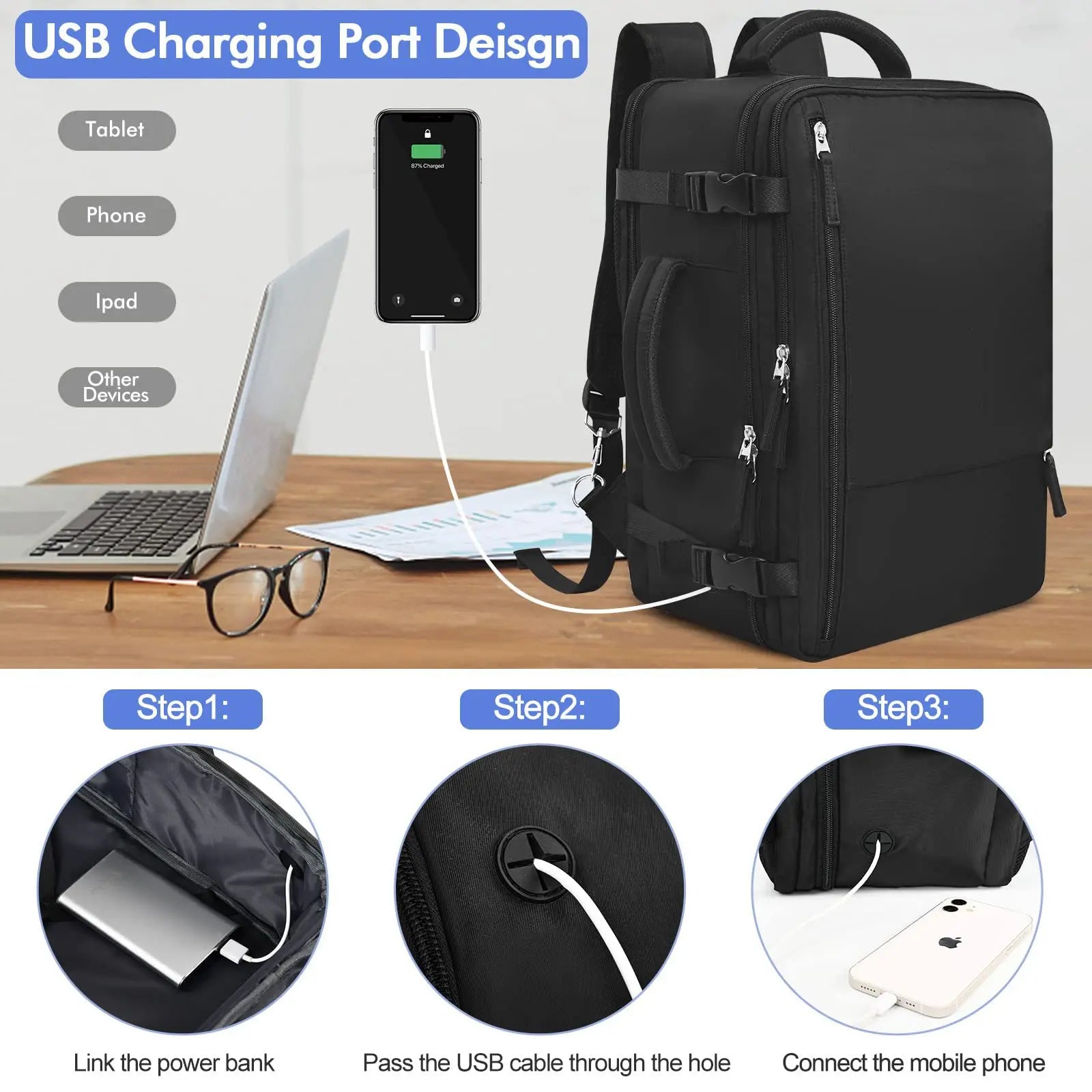 New Women's Extra Large Capacity Travel Backpack Multifunctional Computer Backpack Student Casual Backpack School Bag