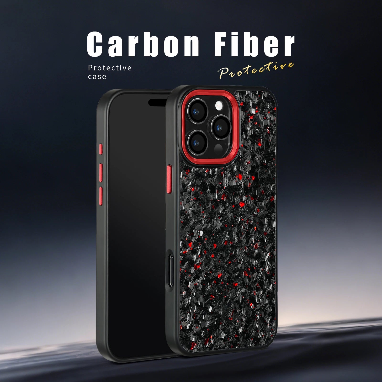 Factory Direct Sale Purple Metal Lens Frame with Forged Carbon Fiber with Purple /red/blue/gold for iphone 16 Pro Max case