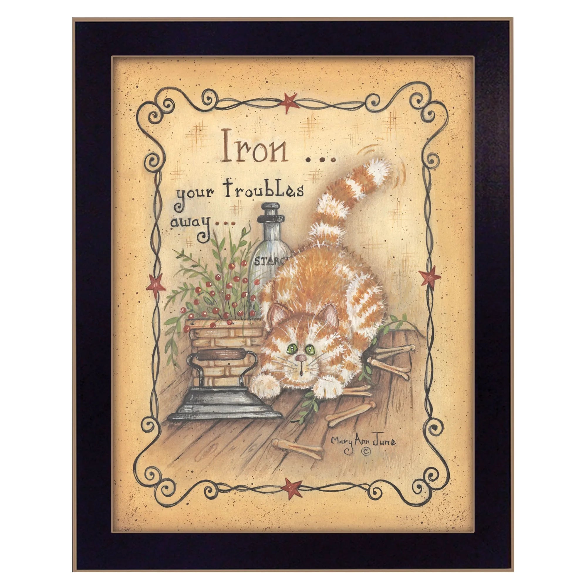 HMS Iron Wall Art Black Framed Laundry Print Home Decor Troublesolving Your Space