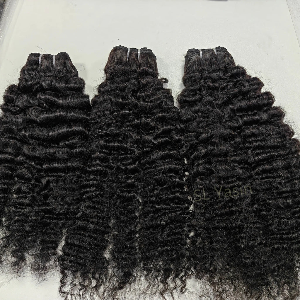 Wholesale 100% Human Hair Curly Cuticle Aligned Hair Weft Bundles Raw Natural Wavy Hair for Women