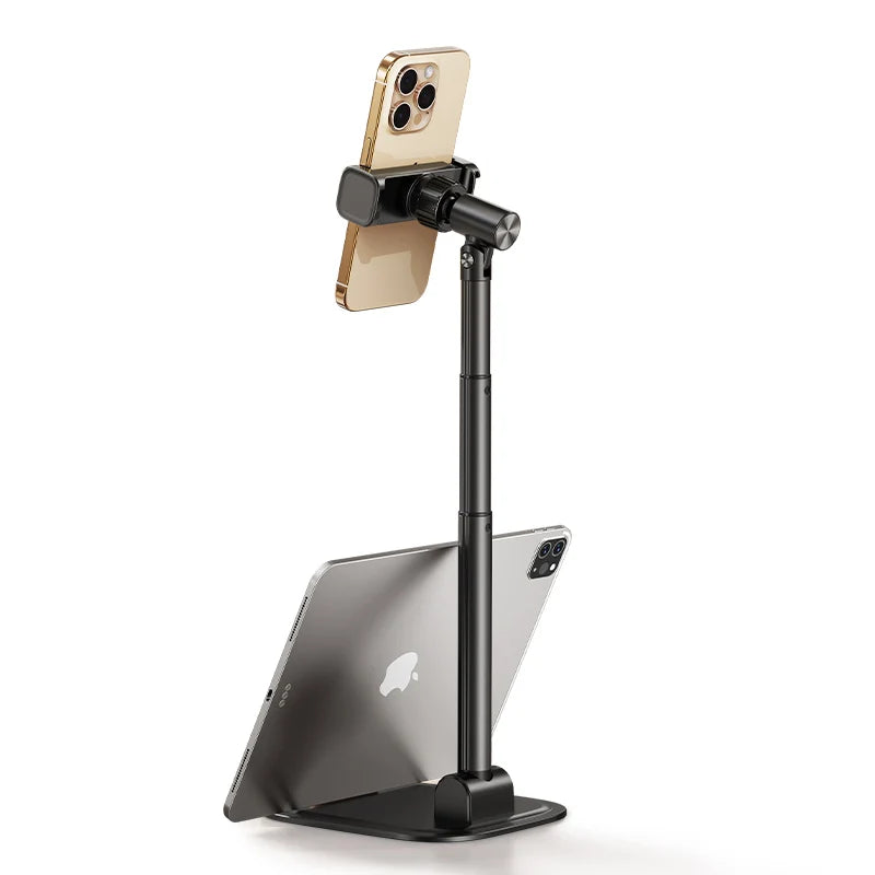 FEIXIANG Factory X66D Adjustable Dual Device Stand 3-Section 13-42cm Height Flexible Metal+Aluminum Foldable for Travel for Desk