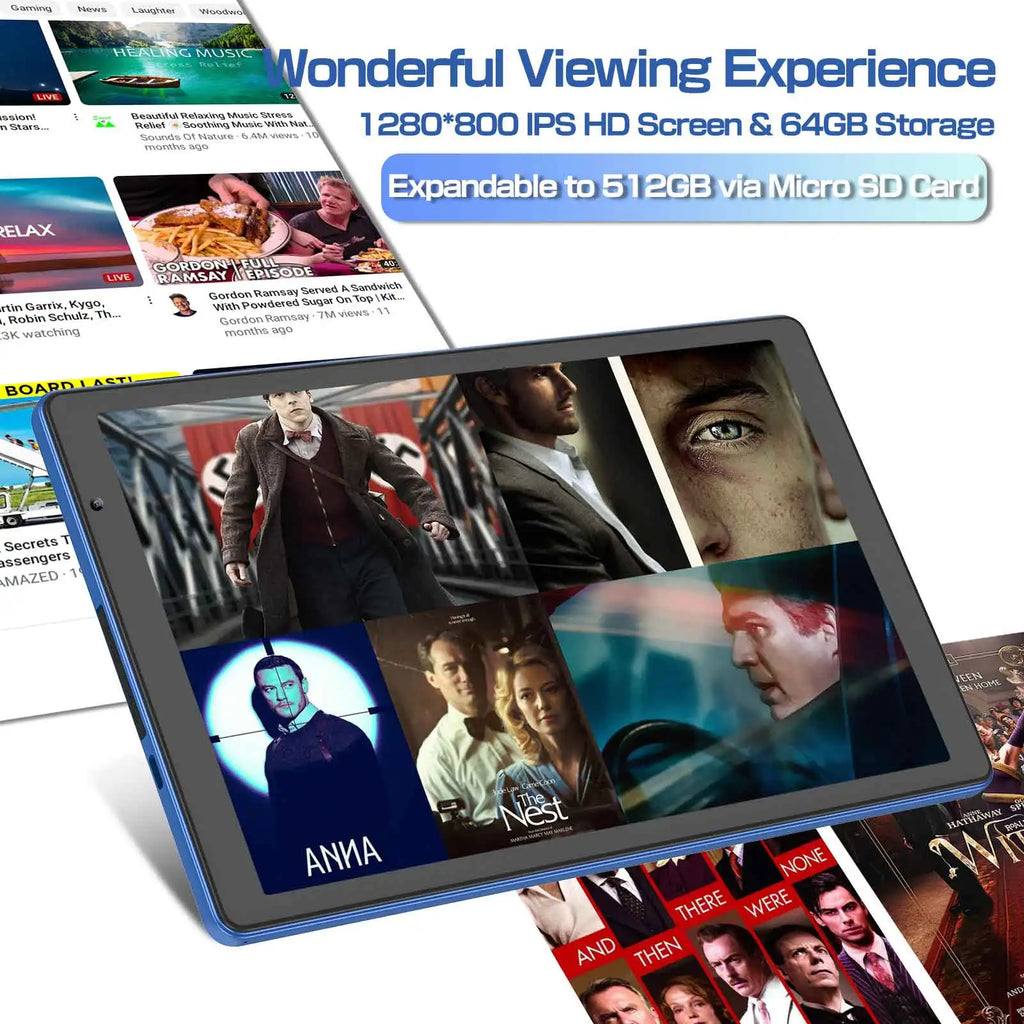 10.1-Inch Android Tablet PC A133 Processor 1280*800 Resolution 4+32GB Memory Front Camera for Learning Business