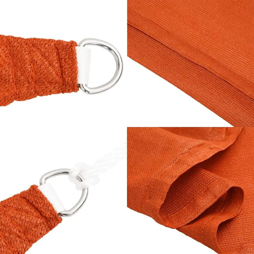 W2B VidaXL Sunshade Sail 1.75 Oz/ft² Orange 6.6x11.5' HDPE Square Pattern Outdoor Patio Garden Shade Sail UV Woven Technique