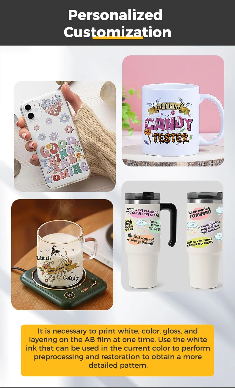 FREE Ship USA 30cm Roll UV DTF AB Film UV DTF Transfer Sticker for Mugs for UV DTF Printer