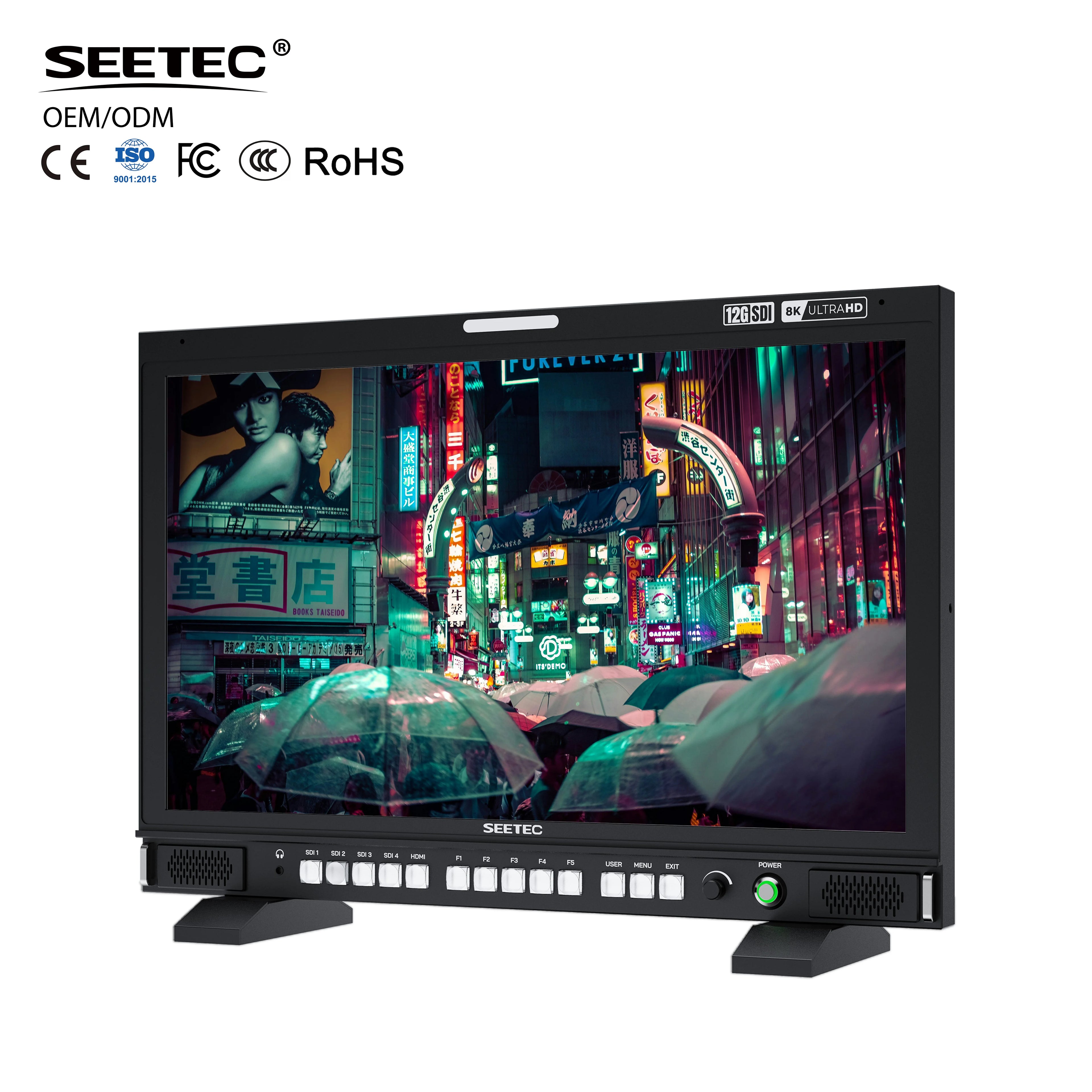 SEETEC S24 23.8" 4K Monitor with 4x12G-SDI & HDMI 2.0, 1000nit, for Multi-camera Live Production & Broadcasting