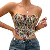 2023 Ladies Tops Latest Design Strapless Blouse Corset Crop Tops for Women Women's Back Lace up tank Tops