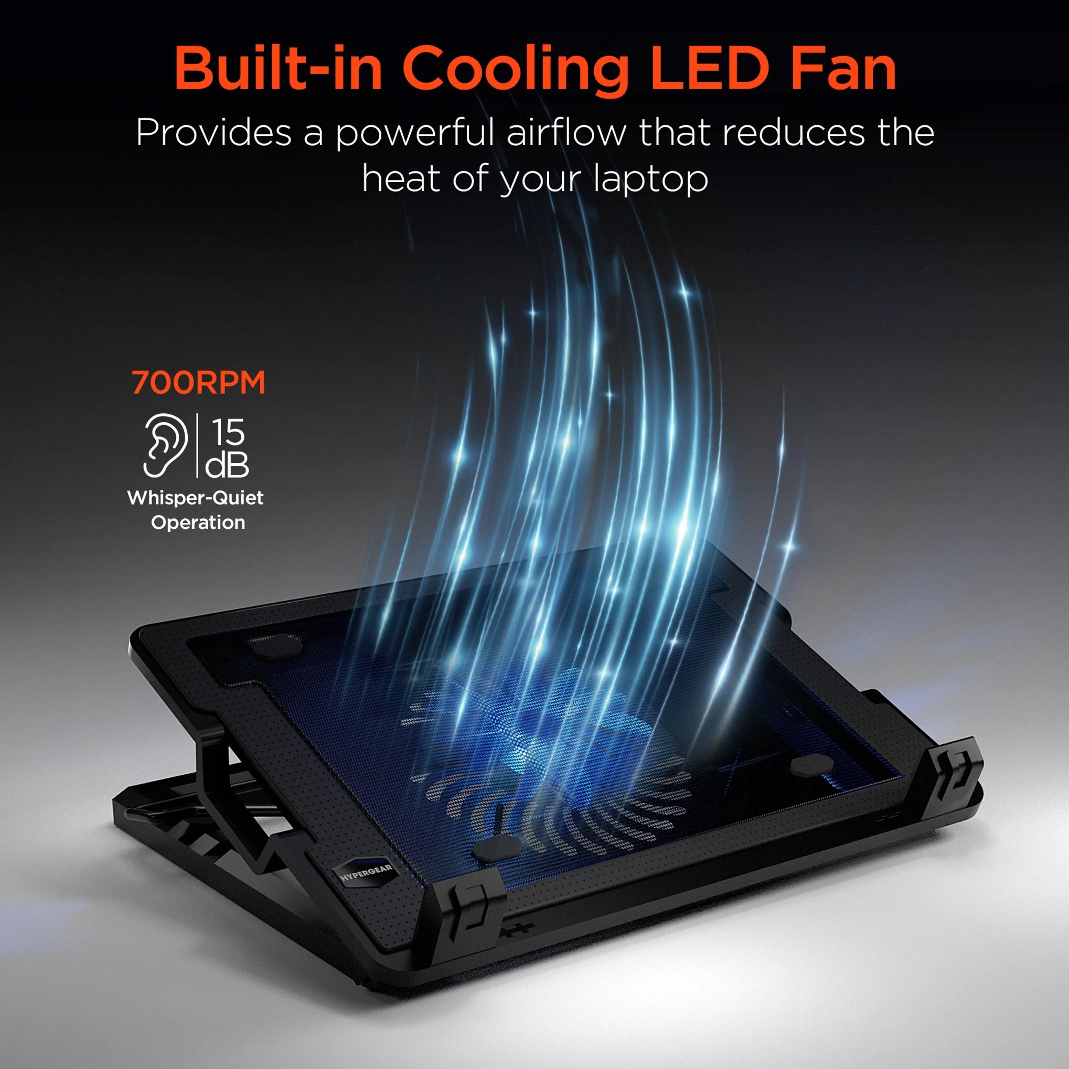 TD HyperGear UpRite Air Portable Laptop Cooling Stand Plastic Air Cooler Fan for Gaming