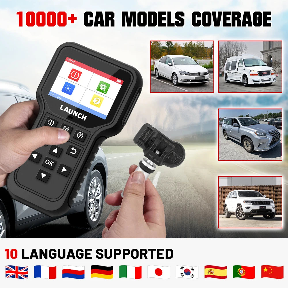 USA EU Warehouse Launch CRT501IE TMPS Sensor Car Obd2 Elm327 Scanner Automotriz Code Reader Diagnostic Tools