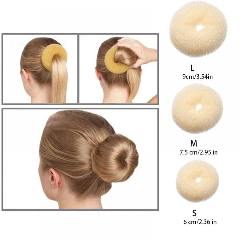 Plate Hair Donut Hair Bun Maker Roller DIY Magic Elastic Foam Sponge Hair Styling Tools Princess Hair Accessories S/M/L