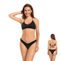 In-Stock Tan Through Bikini Black Two-Piece Women's Sexy Swimwear Summer Say Goodbye Tan Line