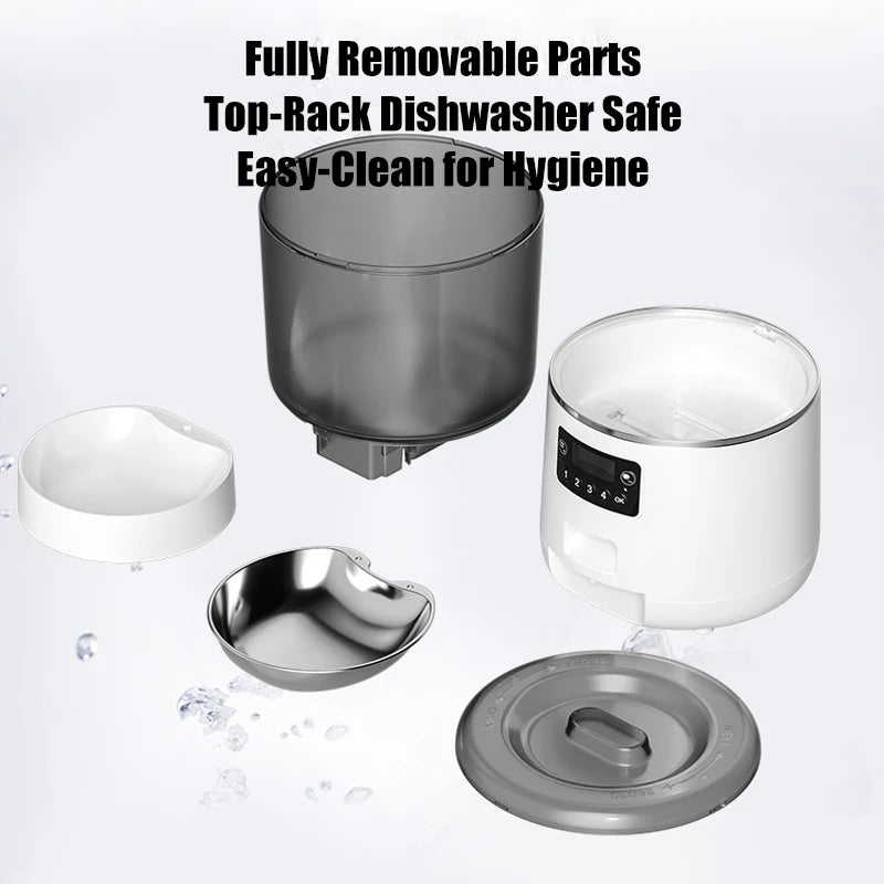 Hot Selling App-Controlled Feeder for Cats and Dogs Portable Stainless Steel Automatic Feeding System for Busy Multi-Pet Homes