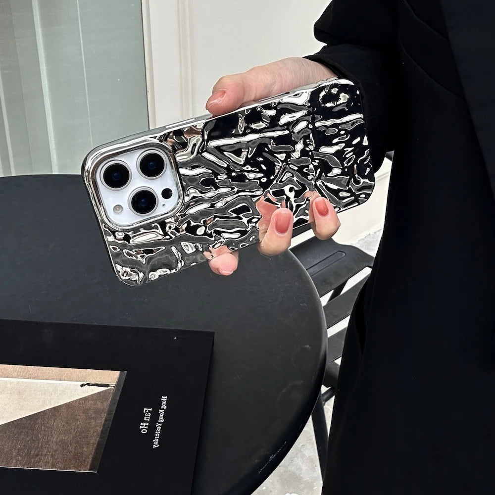 Luxury Stylish Wrinkle Case for iPhone 16 Pro Max 15 14 13 12 Y2K 15 Plus Trending Protective Shockproof INS Cover