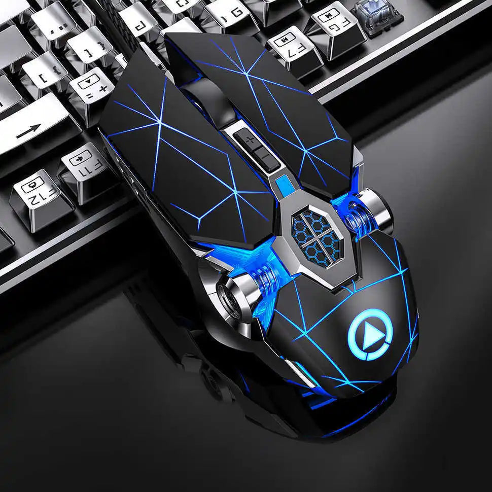 Wireless Optical 2.4G USB Gaming Mouse 1600DPI 7 Color LED Backlit Rechargeable Silent Mice For PC Laptop