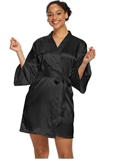 Summer Champagne Chinese Bride Wedding Robe Satin Sleepwear Women Nightgown Sexy Nightdress Lady Kimono Bathrobe Gown Negligee