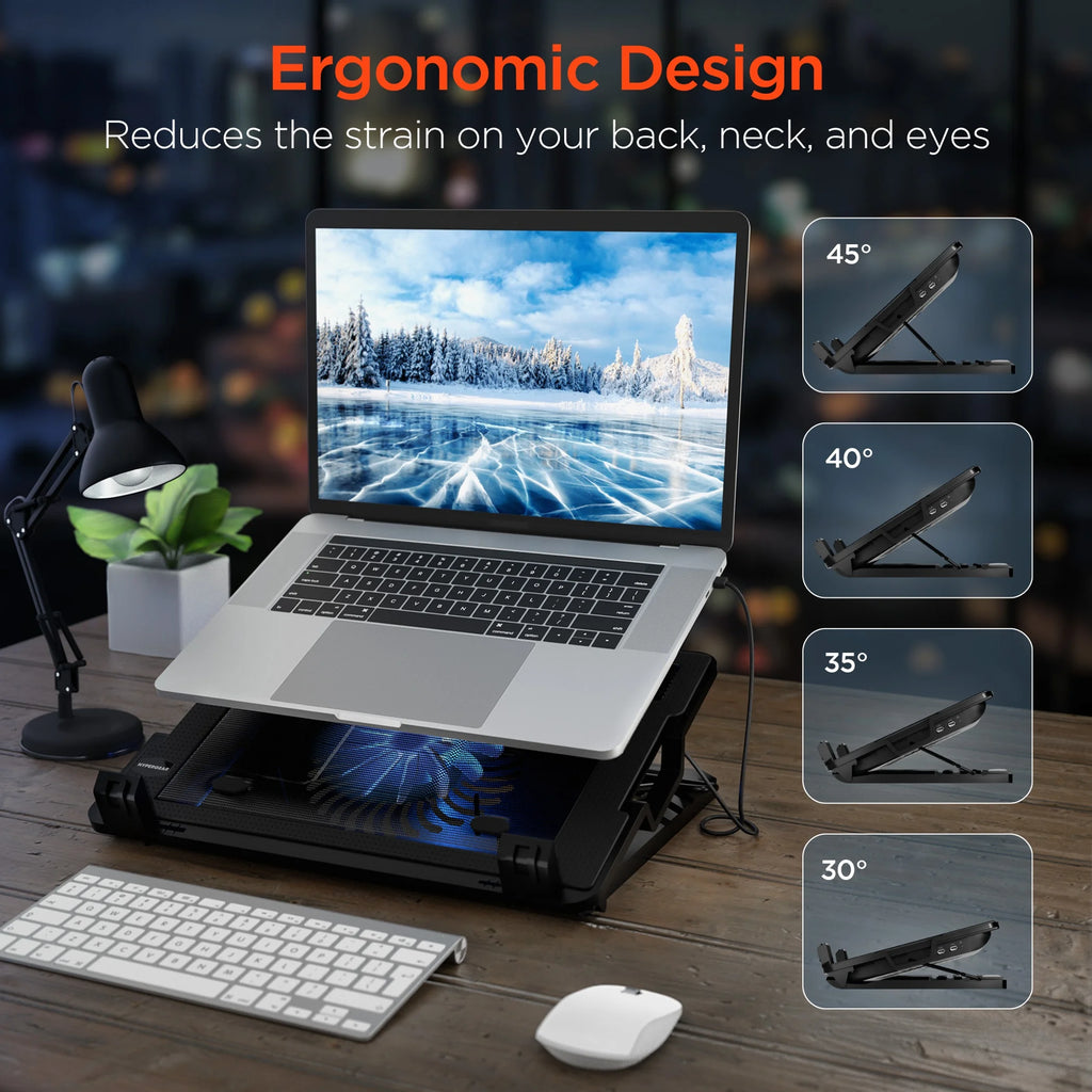 TD HyperGear UpRite Air Portable Laptop Cooling Stand Plastic Air Cooler Fan for Gaming