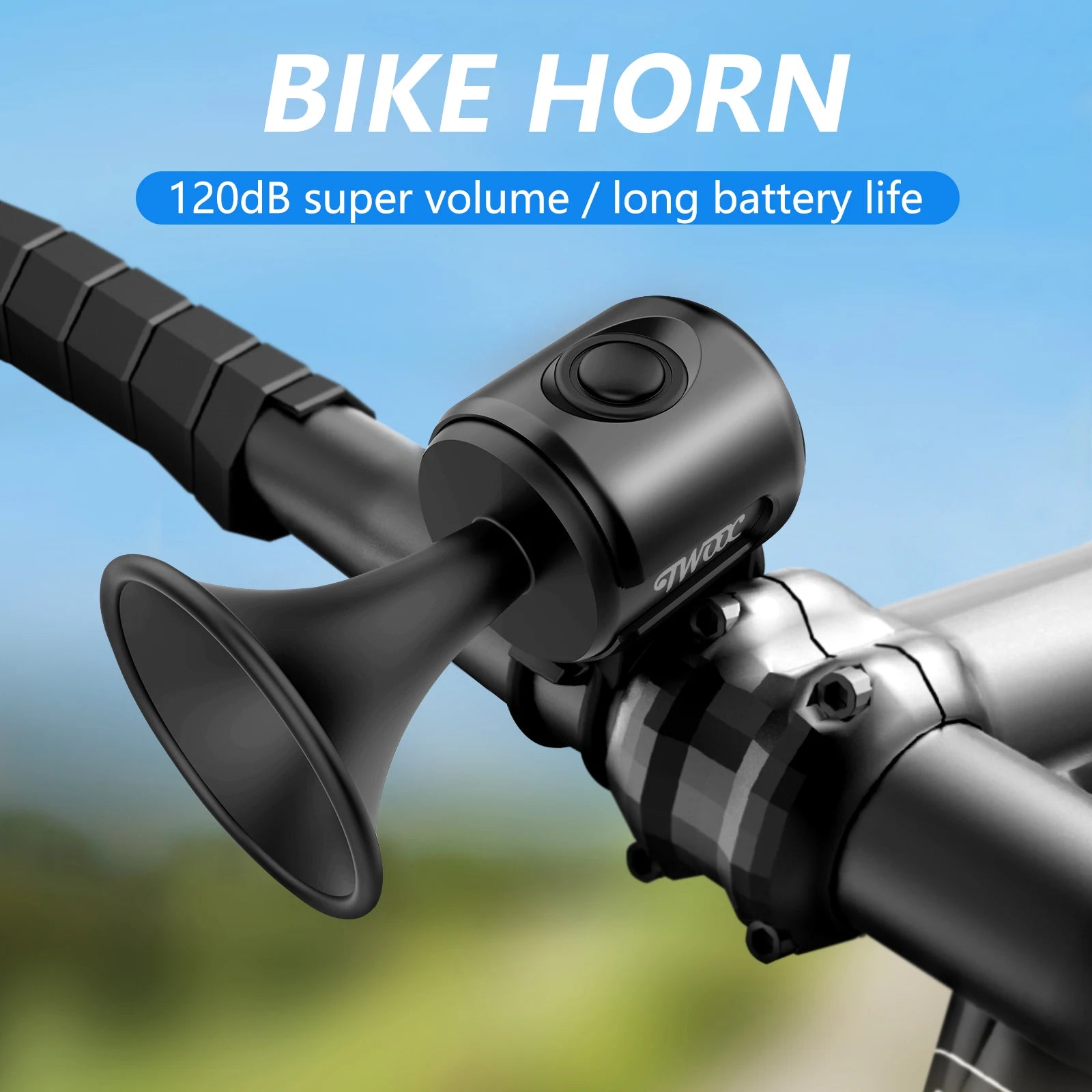 Electric Bike Bell USB Charging 120 DB Sounds Alarm Bell Waterproof Safety Electric Bicycle Horn