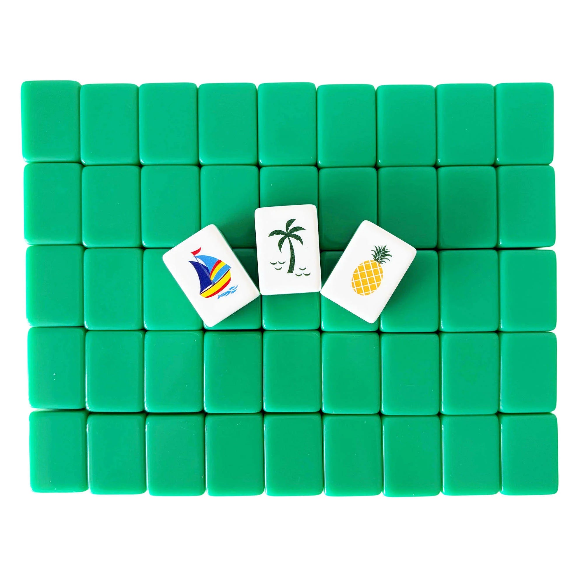 In Stock Beach Supplies New Mini Travel 4 Layer Engraved Acrylic Luxury 160 Ocean Green Set America Mahjong Tiles