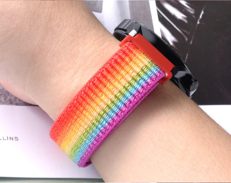 20mm 22mm Nylon Loop Strap For Samsung Galaxy Watch 4 5 6 7 40MM 44MM/Active2 Gear S3 Watchband For Huawei Watch GT/2e/GT2/3/GT4
