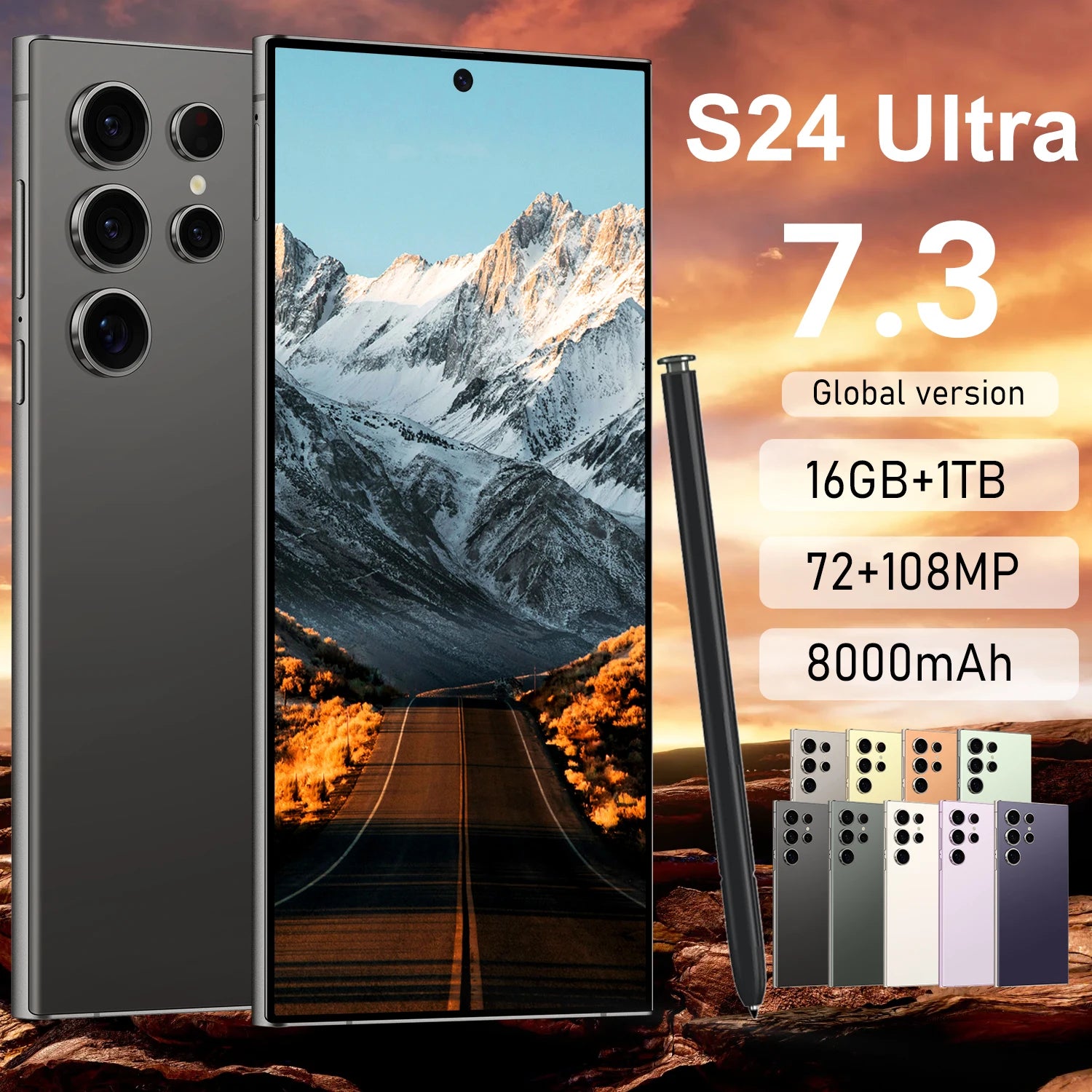S24 Ultra 5G Phone 108MP Camera Great for Travel Vlogging 120Hz Display French Spanish English