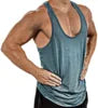 EVertop Men's Summer H-shaped Back Vest Solid O-Neck Sleeveless tank Top Customizable Print Embroidery Logo Knitted for Sports