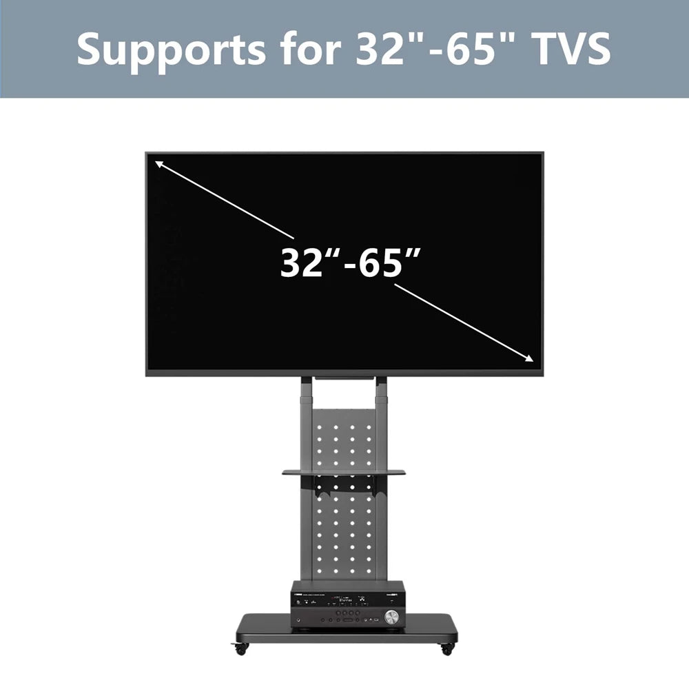 UNHO Universal Rotating Vertical TV Floor Mount Stand Bracket for 32-65 Inch TV Stand Max Load 50KG Height Adjustable 130-160cm