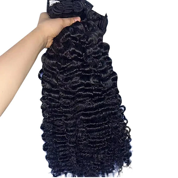 Indian Curly Hair Extension Natural 100% Unprocessed Virgin Raw Indian Bundle Hair Black Women Human Hair Extensions