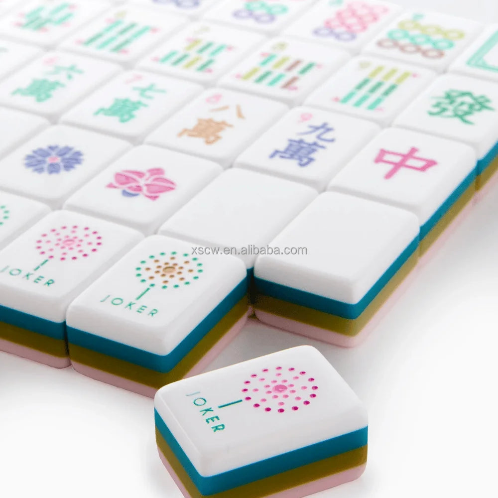 Olive 4-Layer Acrylic American Mahjong Tiles Custom Engraved 160 Tiles Set MOQ 1 Set
