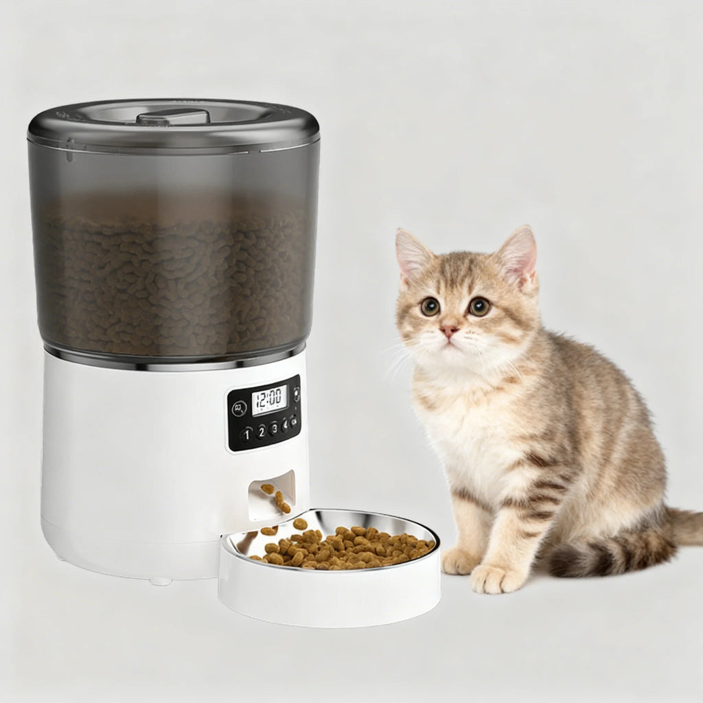 Hot Selling App-Controlled Feeder for Cats and Dogs Portable Stainless Steel Automatic Feeding System for Busy Multi-Pet Homes