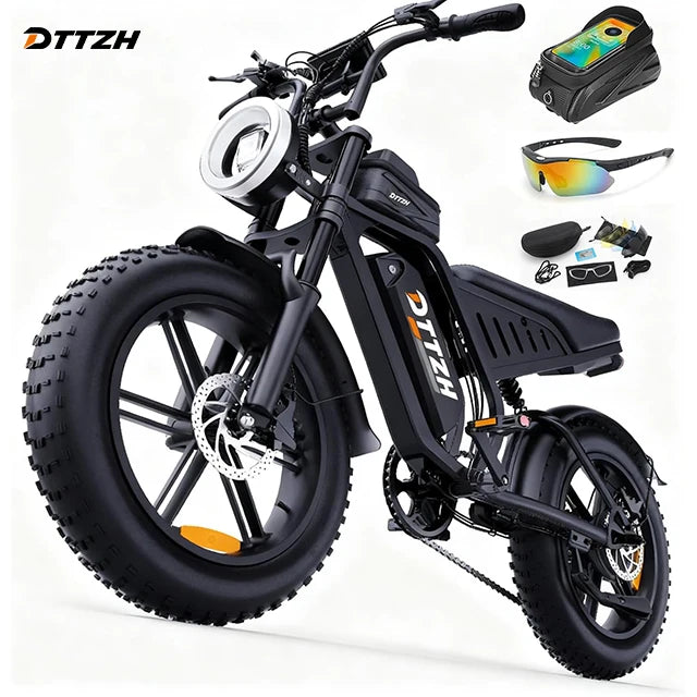 F6PRO 60V 30AH DTTZH USA Warehouse Adult Street Legal Sport Bike  Rated Power  Full Suspension 20*4"  Fat Tire