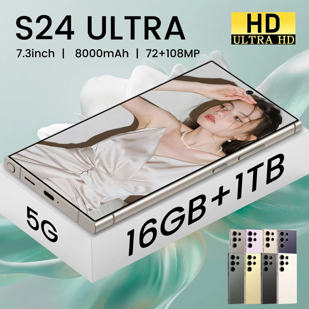 S24 Ultra 7.3 5G French/Spanish/English Smartphone 108MP Rear Camera 12GB+256GB Business Travel 65W Quick Charge CDMA