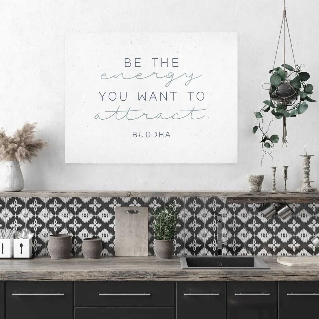 HMS 24\" X 30\" White Energy Text Hanging Wall Decor Stylish Home Decor