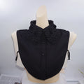 Elegant Detachable Lace Fake Collar Women Blouse Shirt Accessory With Handmade Embroidery Floral Applique Neckline Design