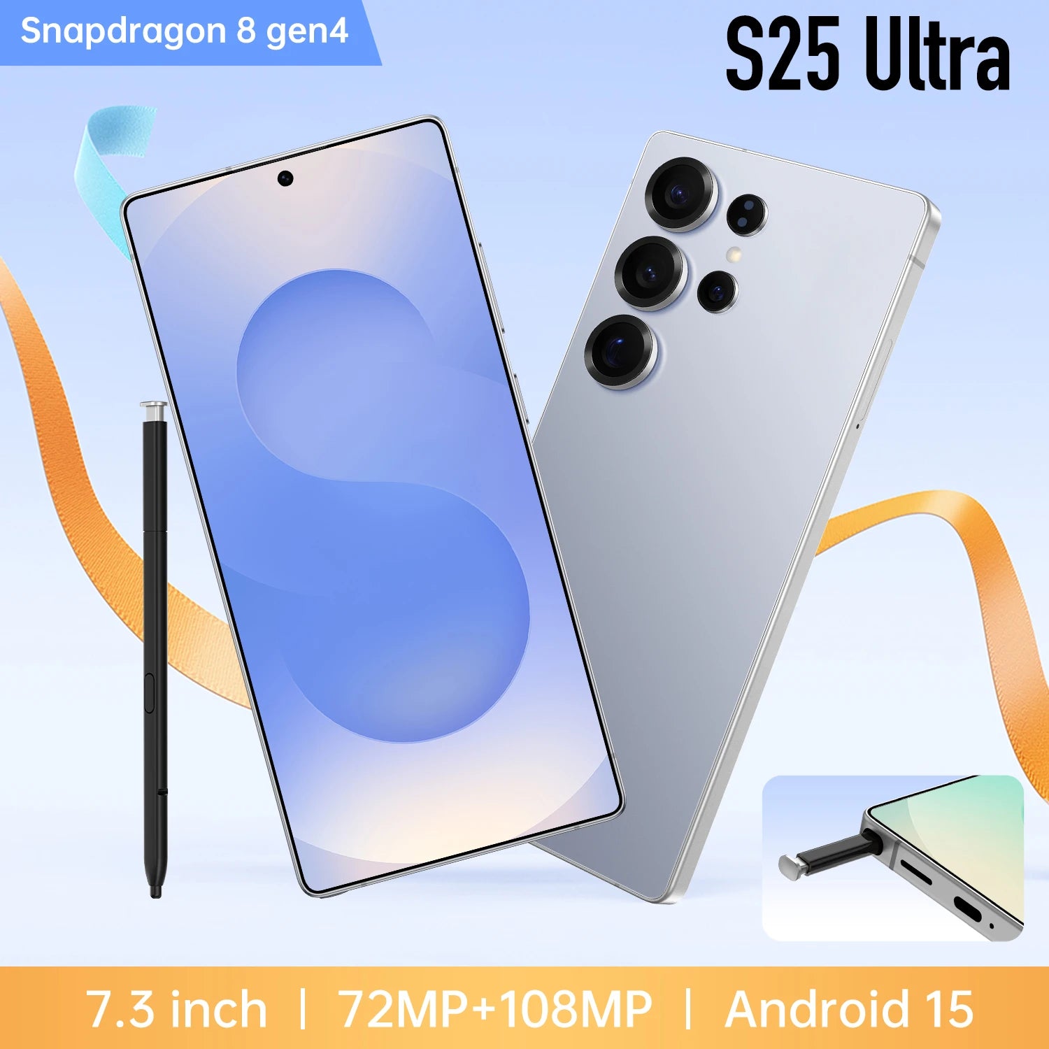 Free Shipping Hot Selling Global S25 Ultra Smartphone 16gb+1tb Android Unlocked Deca Core Cpu Hd Screen Cheap Lte Mobile Phone