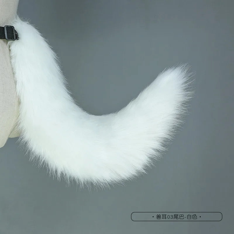 Customized Handmade Plush Simulation Fursuit Animal Tail for Women Halloween Tail Cosplay Accessories