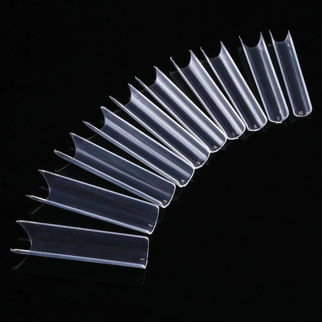 XXL Long Straight Square Shape Tips for Acrylic False Nail with Box Extra Long XL C Curve Tips Half Cover Nail Tip Manicure Tool
