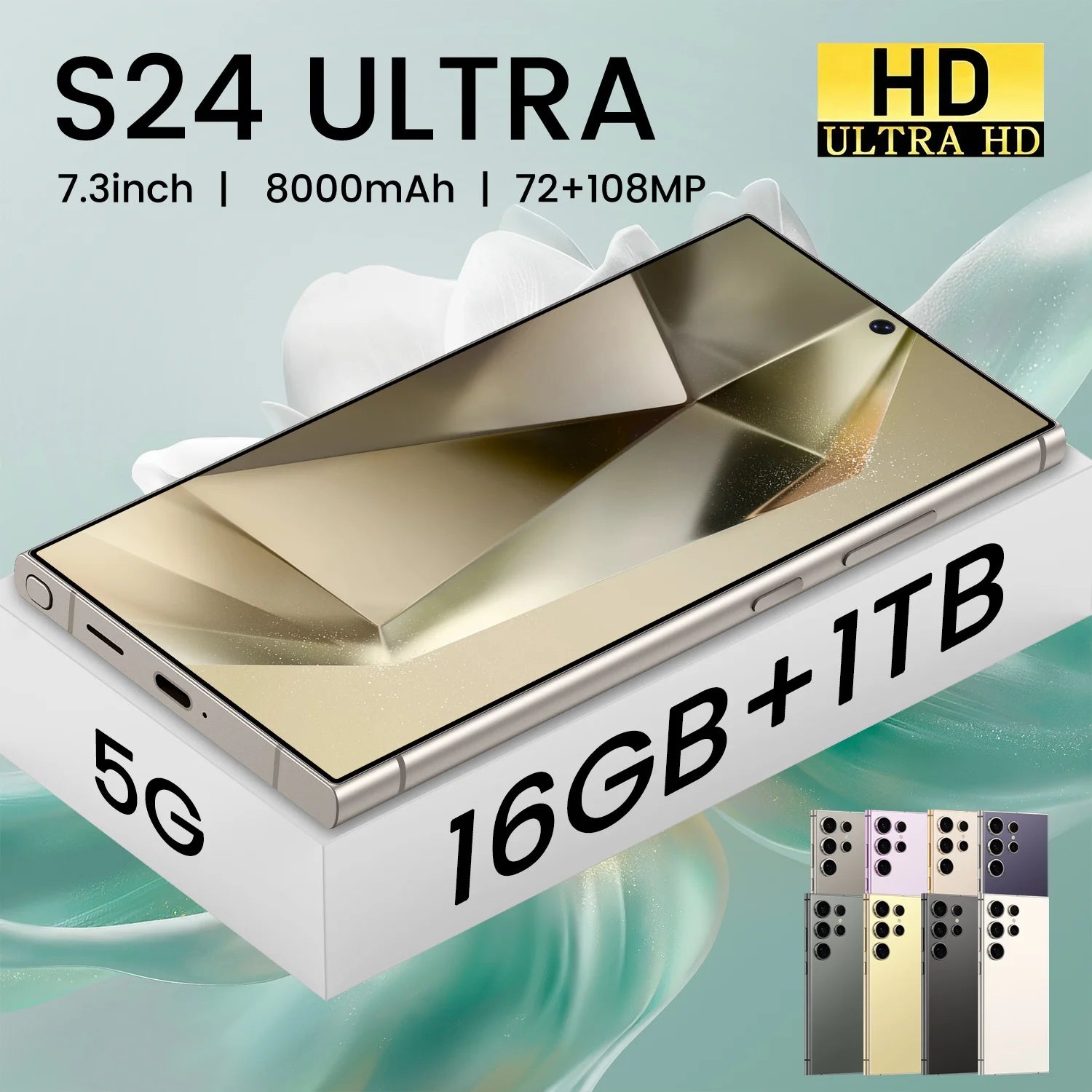2025 S24 ULTRA 5G Android Smartphone Unlocked Global Version with 16GB+1TB Dual Sim 108MP French Big Screen New S25 Mobile Phone