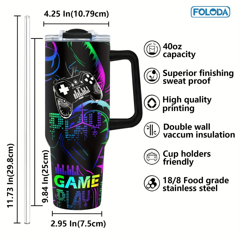 Custom logo 40 oz Stainless Steel Double Wall Vacuum Metal Cup Travel Coffee Mug 40oz Tumbler with Handle