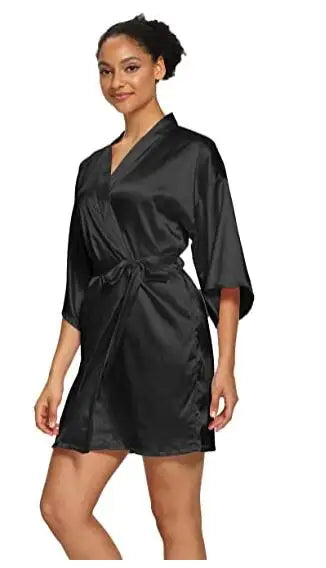 Summer Champagne Chinese Bride Wedding Robe Satin Sleepwear Women Nightgown Sexy Nightdress Lady Kimono Bathrobe Gown Negligee