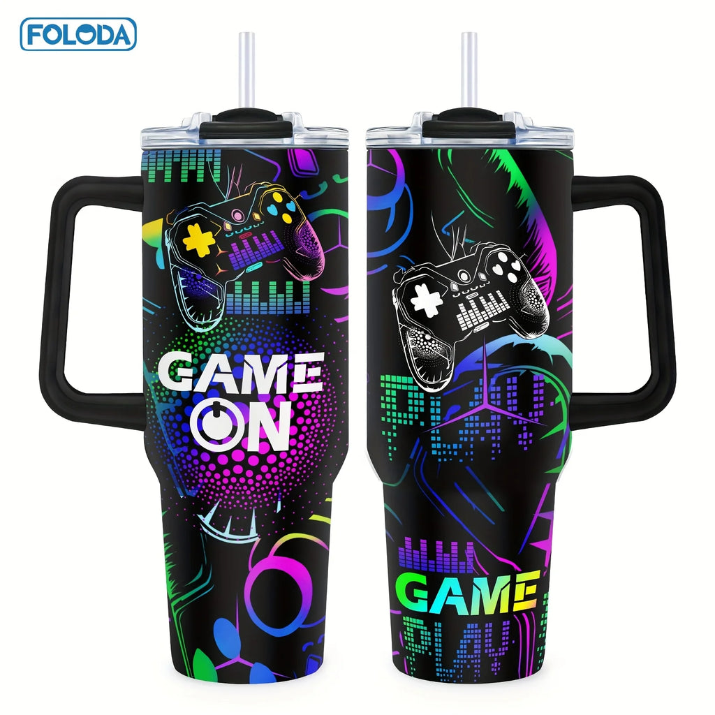 Custom logo 40 oz Stainless Steel Double Wall Vacuum Metal Cup Travel Coffee Mug 40oz Tumbler with Handle