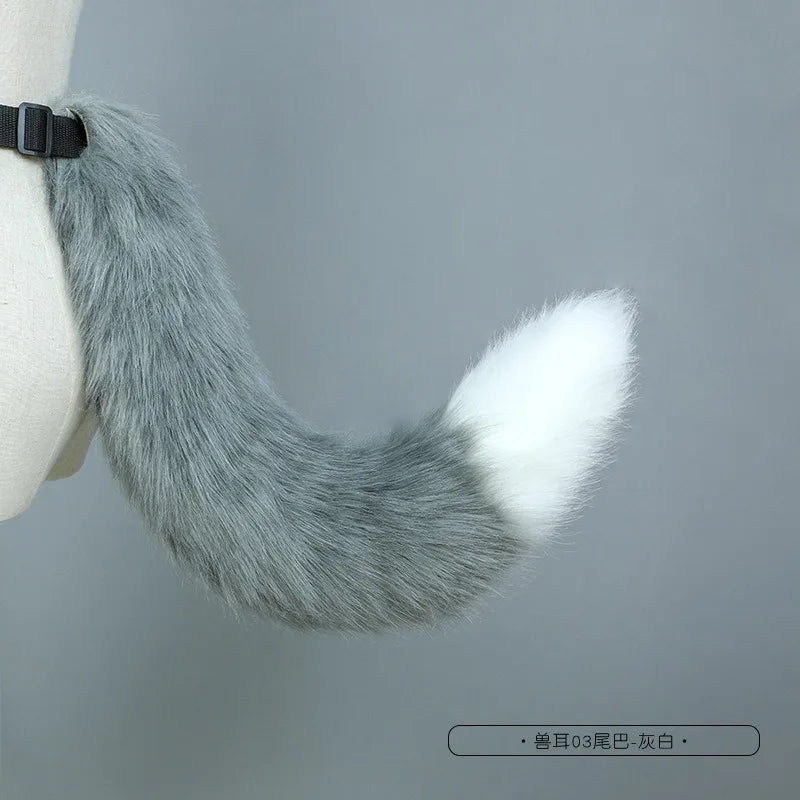 Customized Handmade Plush Simulation Fursuit Animal Tail for Women Halloween Tail Cosplay Accessories