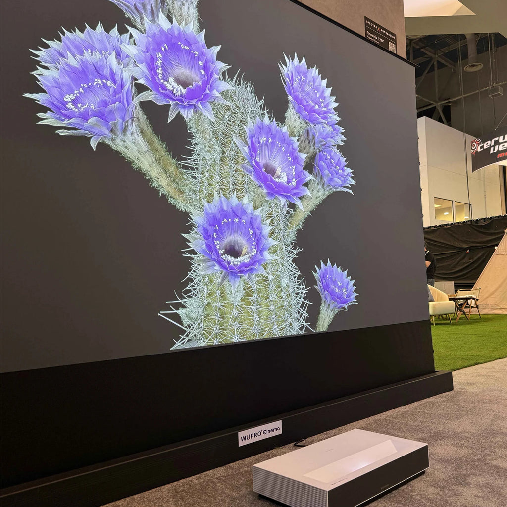 EU in Stock Wupro/OEM 92inch PET Crystal CBSP Lenticular Projector Screen 4K UHD 16:9 HDR Motorized ALR Floor Rising Screen