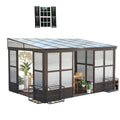 Detachable Window Lean to Solarium Outdoor Permanent Wall Mounted Sun Room Canopy & Gazebo & Pergola for Garden
