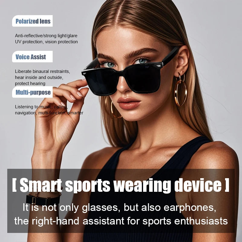 GS01 Music Smart Sunglasses BT Earphone 110mAh UV Protection Polarized Lenses Efficient Sun Protection Smart Wearable Headset