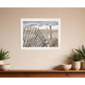 White Framed HMS on the Coastline Wall Art Elegant Decal for Home Decor