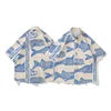 Oversized American Style 2023 Summer Fried Street Fashion Small Fish Print New Personalized Mens Casual Shirts